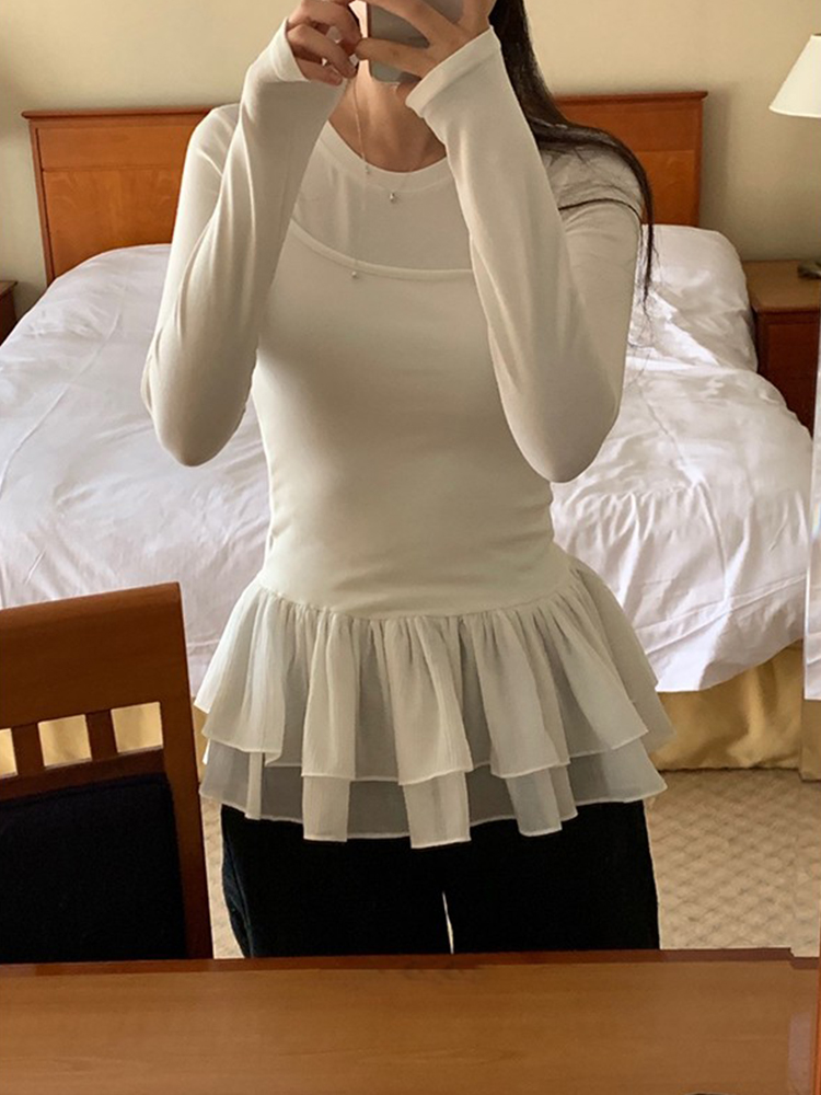 White Ruffle Trim Camisole Tan – Base Layer Top recenzja i cena
