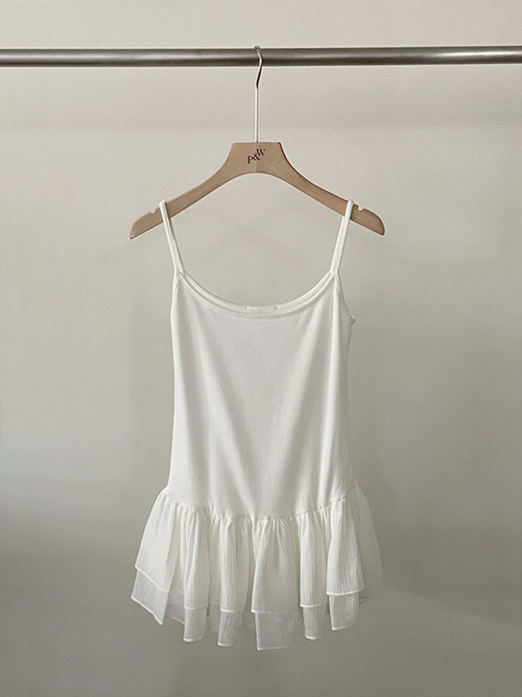 White Ruffle Trim Camisole Tan – Base Layer Top recenzja i cena