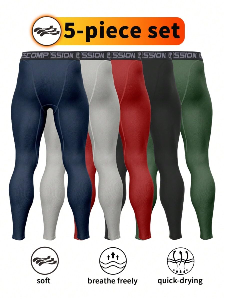 5pcs Men's Fitness Compression – Compression Long Pant recenzja i cena