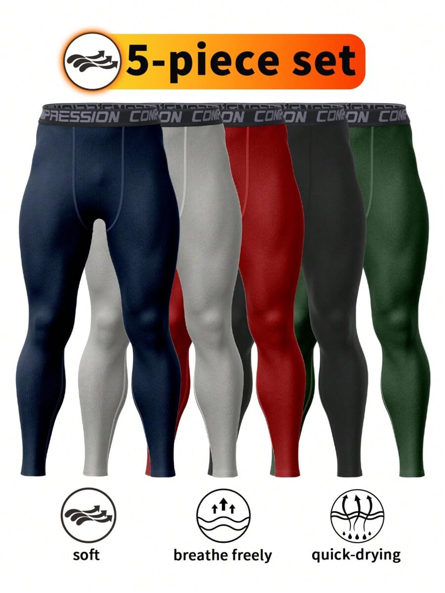 5pcs Men's Fitness Compression – Compression Long Pant recenzja i cena