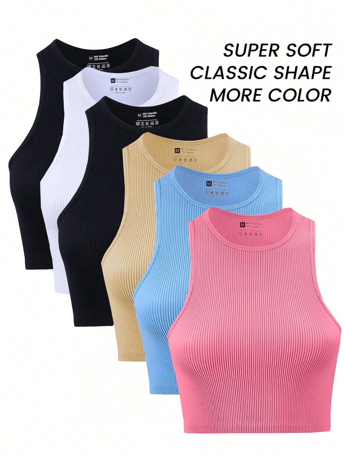 6Pcs Seamless Ribbed Workout C – Tank Top Ribbed recenzja i cena
